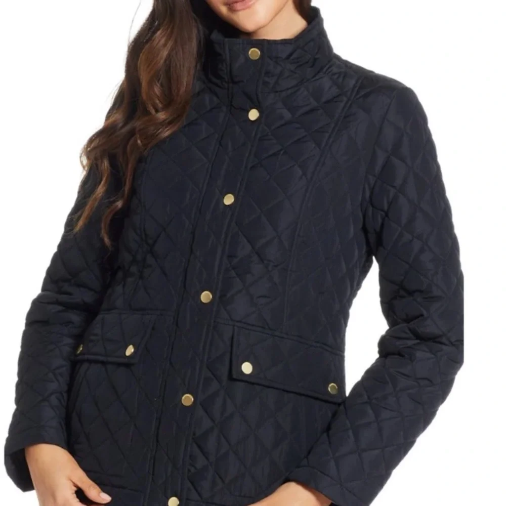 J. Crew Quilted Midweight Black Puffer